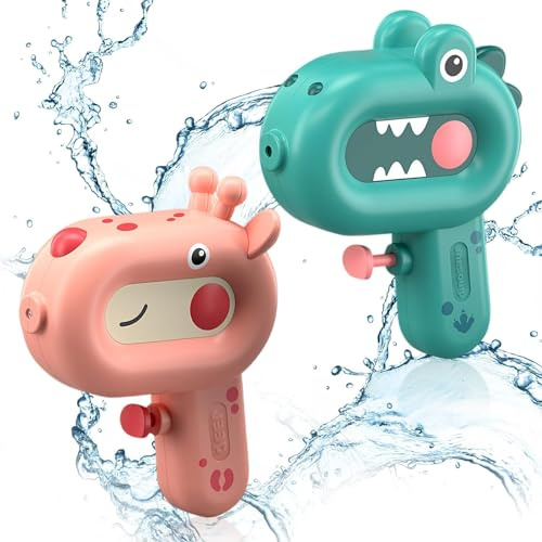 Wasserpistole Kinder,2Stück Cartoon-Wasserspritzpistole,100ml Wasserpistole | Mini Wasserpistolen, Kleine Wasser Spritzpistole, Kindergeburtstag Geschenk und Mitbringsel, Wasserpistole Spielzeug