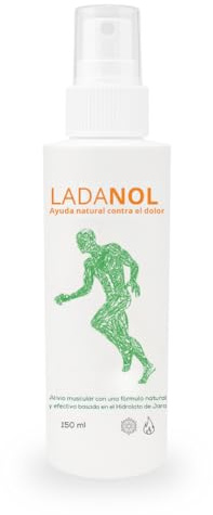 Ladanol Alivio Muscular, Spray de 150ml, Fórmula Natural con Hidrolato de Jara, Mentol, Alcanfor, Salicilato de Metilo, Centella Asiática y Árnica