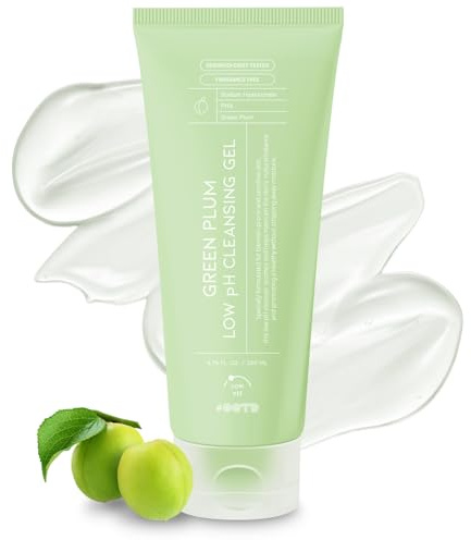#OOTD Hydrating Facial Cleanser, Gentle Soothing Korean Cleanser Face Wash for Acne-prone Sensitive Skin. Green Plum Low pH Cleansing Gel 200ml 6.76 Fl. Oz.