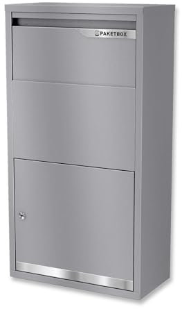 Metzler® boîte à Colis sécurisée avec Montage Mural ou au Sol et système sans Contact RAL9007 Aluminium Gris Robuste anticorrosion spacieuse Lettres et Paquets S Design Inoxydable Avalon 3