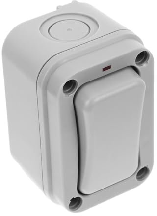 QUMIIRITY Interruttore Esterno Con Luce Integrata Per Giardino e Ambienti Esterni Pulsante Da Montaggio Parete Facile Installazione e Resistente Alle Intemperie