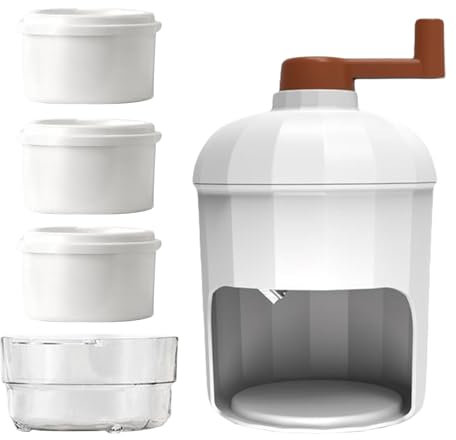 Effektiver Eiszerkleinerer Tragbarer Schneekegel Maker Manueller Eisrasierer mit Eiswürfelbehälter für Slassies und Getränke