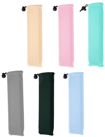 COLLBATH Tragbare Bestecktasche und Praktischen Aufbewahrung von Besteck und Geschirr 6 Stück aus Mesh Zufällige Farbe Besteckbeutel zur Sommeratmosphäre für Reisen und Picknick