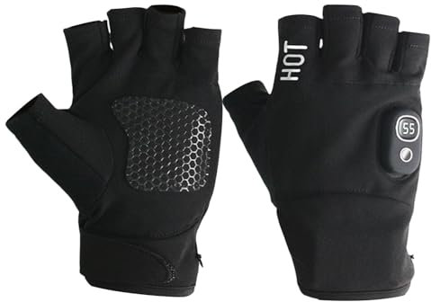 Guantes calefactables recargables - Guantes calefactores eléctricos, guantes calefactables para escribir | Guantes sin dedos para moto con calefacción a batería, calentador de manos eléctrico con 3