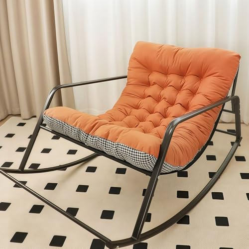 Rockstuhl für übergroße Outdoor mit Kissen, Doppel -Terrass -Schaukelstuhl, Papasan -Stuhl in Indoor, Lounge Stuhl, moderner königlicher Stuhl für Schlafzimmer, Wohnzimmer, Veranda, Garten, Rasen