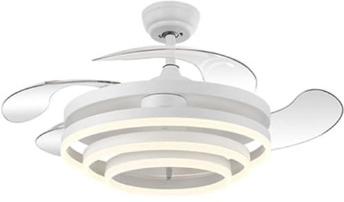 QWPYDXN Lámparas Ventilador de Techo con aspas retráctiles, luz con Control Remoto, Ventilador de Techo Simple, Accesorio de decoración Moderna para Dormitorio y Sala de Estar Ventilador de Techo