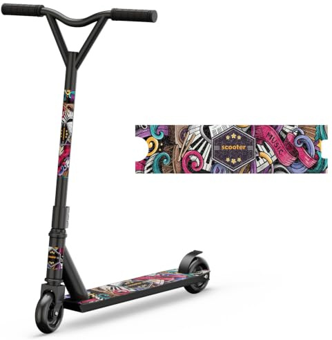 Pro stuntskoter, 360 graders snurra styre trick scooter gata stunt scooter freestyle stunt skotrar med ABEC-9 lager för pojkar flickor tonåringar ålder 6+