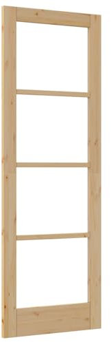vidaXL Puerta Interior Con Cristal 'Orkdal'Natural 73.5 x 211 cm, Panel Moderno de Pino Sólido Para Uso Interior, Ideal para Diferentes Habitaciones de Casa, Partición Rectangular de Madera Contempo