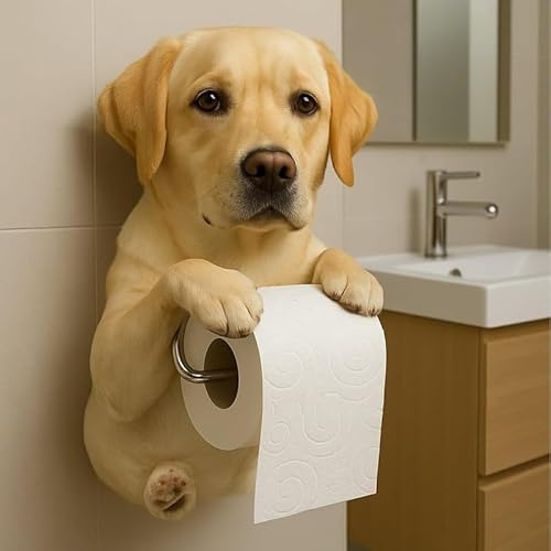 Hunde-Papierhalter, niedlicher 3D-Katzen-Papierhandtuchhalter zur Wandmontage, dekorativer Tier-Toilettenpapierhalter, einzigartiges Geschenk für Hundeliebhaber, Wohnaccessoires für Küche und Bad (#G)