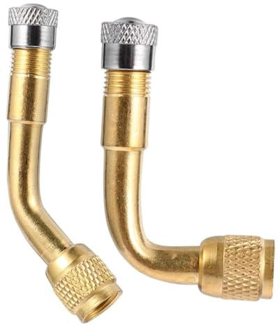 SCJJZ Extensiones de válvulas,2 Unidades de extensión de válvula de 90 Grados 135 Grados,de Cobre,Adaptador de válvula Angular,extensión de válvula de neumático,para Coche,Moto,Bicicleta o Scooter