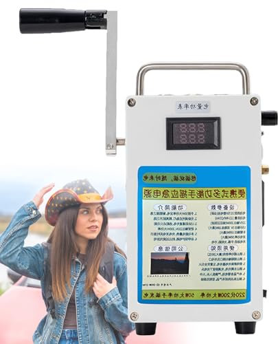 SHEUAO Generatore di Corrente Portatile,50w Generatore A Manovella,27000MAH Portatile Generatore di Ricarica di Emergenza,per attività All'aperto, Campeggio, Comunicazione di Emergenza