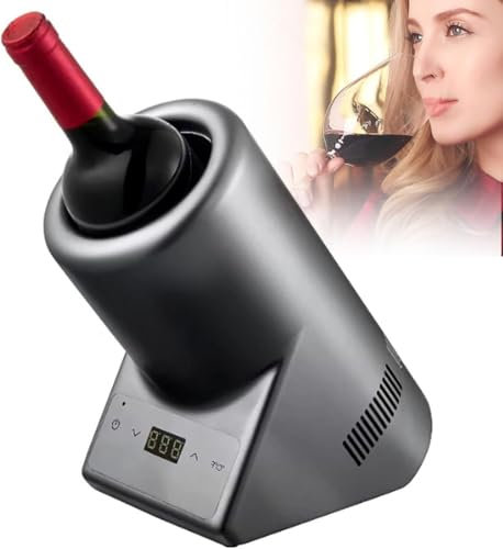 Mini Electric Wine Bottle Cooler, Portable Electronic Bottle Chiller with Touch Controls, Rapid Beverage, Stainless Steel Desktop Cooler for the Wine Lover,Wine Coolers