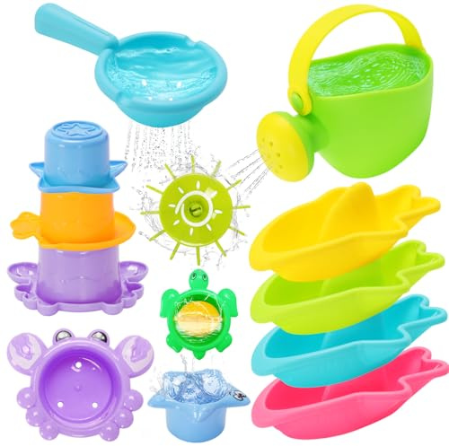 Venditer Badespielzeug Baby ab 1 2 3 4 Jahre, 11 Stück Badewannenspielzeug, Wasserspielzeug Kinder Schwimmbad Pool Spielzeug Geschenk für Mädchen