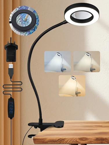 10X Magnifying Glass with Light, 5 Colors+10 Brightness Magnifying Glasses