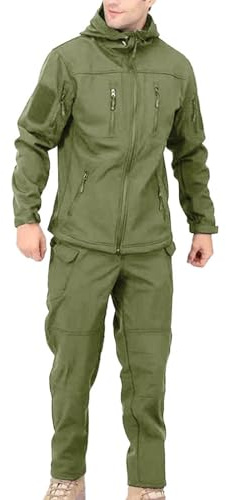 Generico Uomo Completo Tuta Tattico Giacche da Caccia Softshell Uniforme Mimetica Impermeabile Tuta Mimetica Militare Giacca e Pantaloni Tattici da Uomo