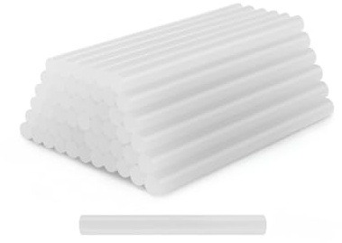 Barras de pegamento termofusible transparentes 8 x 100 mm – Paquete de 60 unidades – Recarga universal para mini pistolas de pegamento caliente – Bricolaje, reparación y decoración – LEMAG SRL