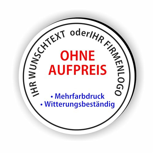 Fassbender-Druck SCHILDER - RUNDES WUNSCHSCHILD - Wunschtext Schild - komplett anpassbares Schild in RUND mit Text und Bild - Aluverbundplatte mit vielen Größen für alle Arten Wunschschilder