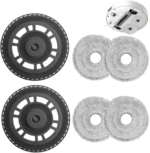 4 Pezzi Panni Mocio con 2 Supporti di Ricambio per Dreame L10s Ultra Gen2