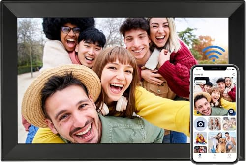 Humblestead Cadre Photo numérique 15,6 Pouces 32 Go WiFi 1280 x 800 HD IPS Écran Tactile Mémoire Rotation Automatique Partagez des Photos et des vidéos Cadeaux pour Parents/Amis