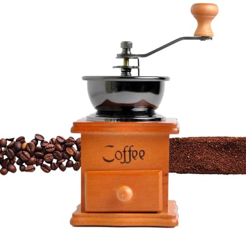 Macinacaffè manuale, macinacaffè a mano in stile vintage, macinacaffè classico, macinacaffè a manovella, per caffè a goccia