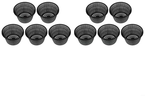 Homeponnew Lot de 10 pots hydroponiques en filet pour la croissance des plantes aquatiques, circulation optimale de l'eau avec design en maille pour utilisation dans l'étang, paniers en plastique