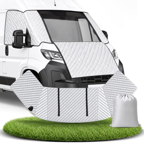 Frontscheibenabdeckung mit Reißverschlussöffnung für FIAT Ducato | Außen Sonnenschutz Auto Frontscheibe, Windschutzscheibenabdeckung für Peugeot Boxer, Citroen Jumper X250/290 von 2006-2026