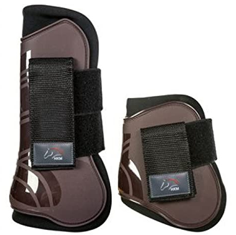 HKM SPORTS EQUIPMENT Springgamaschen und Streichkappen, 4er Set -Genua-, Dunkelbraun/schwarz, Pony, 91992191.0621