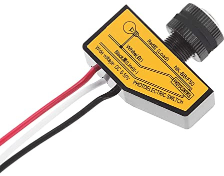 Light Control Switch ONEVER DC 12V 24V 36V 48V Dusk to Dawn Photocell Light Switch Auto ON Off Light Sensor Control Switch 8-50V