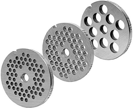 Wolfcut Lochscheibensatz kompatibel mit alle gängigen Fleischwolf Größen 7/3,5mm + 4,5mm + 10mm Bohrung z.B.: Jupiter - Bosch - Alexanderwerk