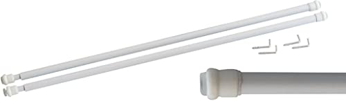 MAURER - Barra Visillo Extensible 60/105 cm. con Muelle Presion, Soportes y Ventosas (2 Piezas)