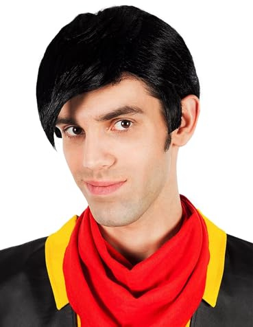 Maskworld Lucky Luke Perücke für Erwachsene mit Haar-Tolle - schwarz - Einheitsgröße