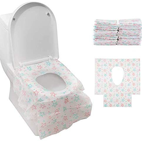 Gimars 24PCS Copriwater Monouso Antibatterico per Bambini e Adulti ExtraGrande Coprisedili Portatili Biodegradabili Impermeabili Usa e Getta da WC Gabinetto Toilette da Viaggi Campeggio