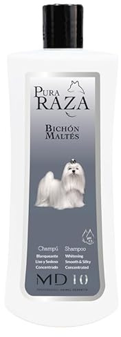 Hundeshampoo Gegen Juckreiz für Malteser Hund mit Vitamin D-Panthenol - Feuchtigkeitsspendend und Dermoschützend - Verstärkt die natürliche Weiße Farbe des Haares - 750ml - MD-10 COLLECTION