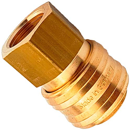 Druckluft Kupplung aus Messing Nennweite NW 7,2mm mit Innengewinde 1/4 Rohr Zoll IG Schnellkupplung Druckluftkupplung Anschluss BSP Whitworth Gewinde