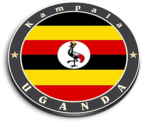 1 x Round MDF Magnet - Uganda Kampala East Africa Flag 5188