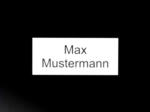 Gravurheim Briefkastenschild Türschild individuelle Gravur Name | selbstklebend - personalisiert | Kunststoff - Plastik | viele Farben und Größen (8x3,5cm Rechteck, Weiß-Schwarz)