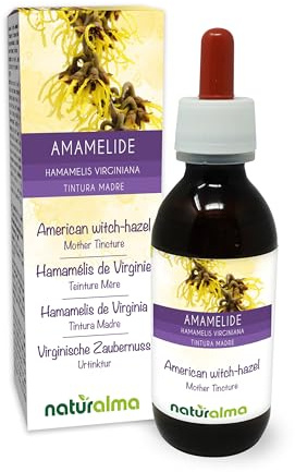 Virginische Zaubernuss (Hamamelis virginiana) Blätter Alkoholfreier Urtinktur Naturalma - Flüssig-Extrakt Tropfen 120 ml - Nahrungsergänzungsmittel - Veganer