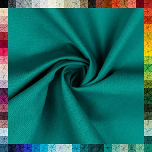 VmG-Store Baumwollstoff Uni 100% Baumwolle Oeko-Tex Meterware ab 50cm über 70 Farben zur Auswahl (21 Blaugrün, 100 x 148cm)