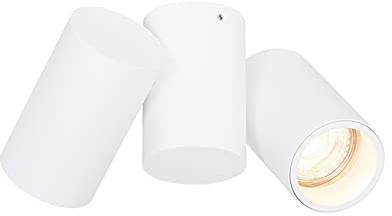 Qazqa Deckenstrahler, Deckenspot - Michael - Weiß, max. 50W, Geeignet für LED, 17.2cm, 2-flammig, Ideal als Wohnzimmerlampe, Küche lampe und