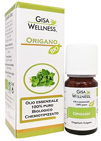 Gisa Wellness - ORÉGANO - Aceite esencial orgánico - 100% puro y natural - [5ml] - Indicado para uso interno - Aromaterapia - Cuidado personal - Bienestar - Made in Italy