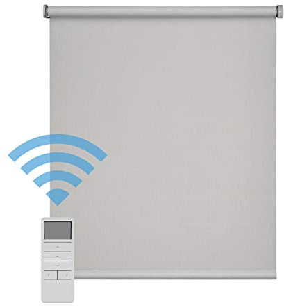 Easydeco - Premium Automatic Electric Screen Motor Roller Blind, Grey, 105_x_250_cm