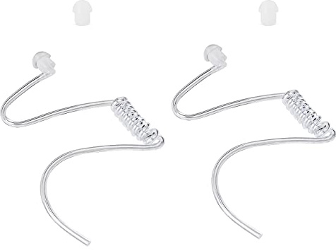 UAYESOK Ersatz Schallschlauch Funkgerät Akustik Luftspule Audio Tube Hörschlauch mit Pilz Ohrstöpsel für Walkie Talkie Ohrhörer Zwei-Wege-Radio Headset Kit (2 Stück)