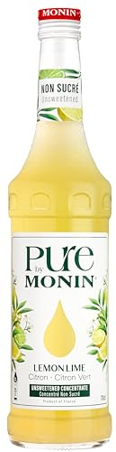 Pure by MONIN Lemon - Lime (1 x 0,7 l) - Concentrado sin azúcar añadido para cócteles y postres - Mezcla aromática de cítricos para bebidas refrescantes