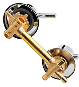 1/2/3/4/5 Salida Distancia Orificio Agua 10/12,5/14,5cm Grifos Ducha Latón Válvula Mezcladora Intubación Baño para Gabinete Cabina Ducha, Cartucho Cerámica, Mango Grueso (B Intubación 3 Vías 12,5 cm)