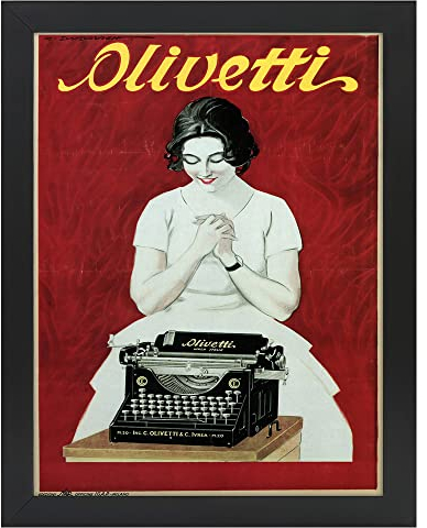 LegendArte - Poster, Vintage-Werbeplakat Olivetti Schreibmaschine - Bild, Wanddekoration cm. 50 x 70 cm