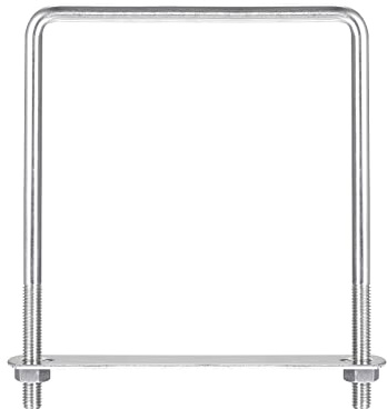 sourcing map Pernos en U cuadrados 2pcs 122mm (4,8 ) ID 160mm L M8 | 304 Perno de abrazadera en U de acero inoxidable con tuercas y placas, para remolque de barco
