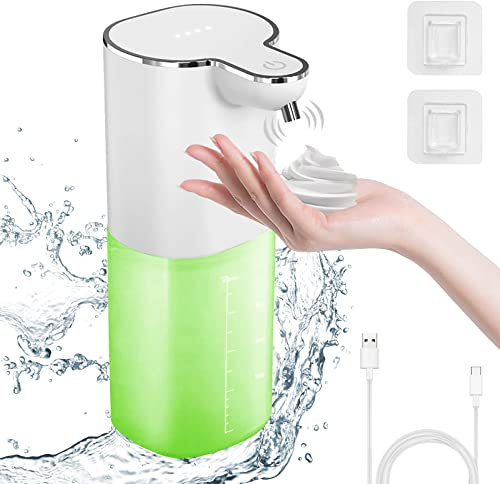 Cuteefun Automatisch Seifenspender, 4 Stufen Kontrolle Schaumseifenspender, USB Aufladbar, 400ml Elektrischer Seifenspender, Schaumspender Wandbefestigung Ohne Bohren für Bad, Küche