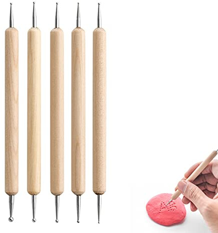 Yoezuo 5 Pezzi Penne per Nail Art Attrezzi a Doppia Punta, Pennelli Unghie Doppia Testa, Decorazioni Unghie Penne Dotter