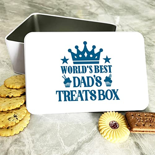 Fingerprint Designs World's Best Dad Treat Box Rectangle Personalised Treat Tin