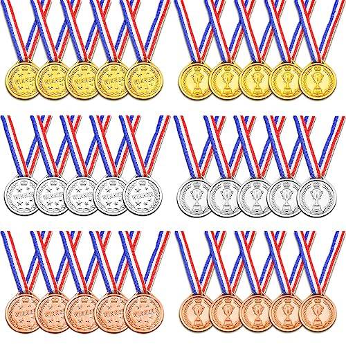 Brelet 30 medaglie olimpiadi,medaglie per bambini, medaglie per calcio, compleanno, sci, lavoro, sport, per ricompensa per bambini, mini giochi olimpici sportivi giorni, diametro ca. 3,8 cm